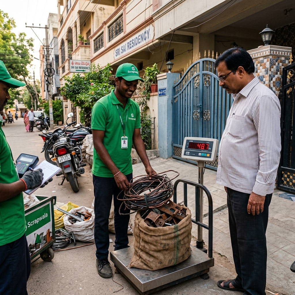Scrapwala team at doorstep pickup